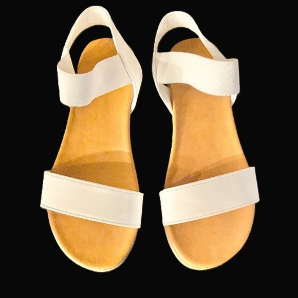 Girl's Madden Girl White and Tan Sandals